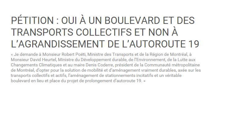 3200 signatures contre l'autoroute 19