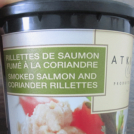 Rappel de Rillettes de saumon fumé à la coriandre Atkins & Frères en raison de la présence non déclarée de moutarde et d'oeufs