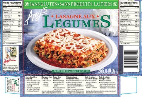 Rappel des produits de mets surgelés de marque Amy's en raison de la bactérie Listeria monocytogenes