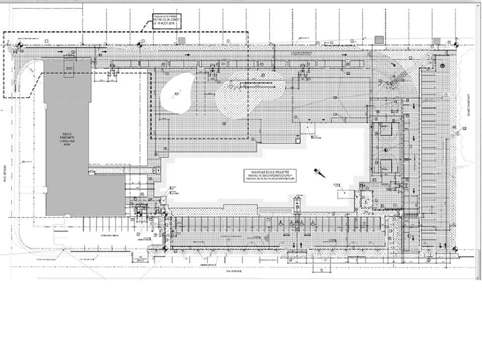 Voici les plans de l'agrandissement projeté de l'école L'Orée-des-Bois.