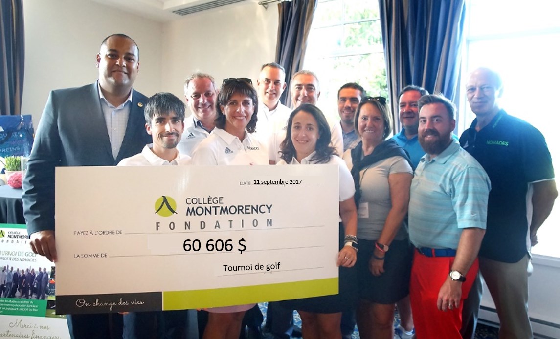 La Fondation du Collège Montmorency amasse 60 606 $  lors de la 30e édition de son tournoi de golf au profit des Nomades 