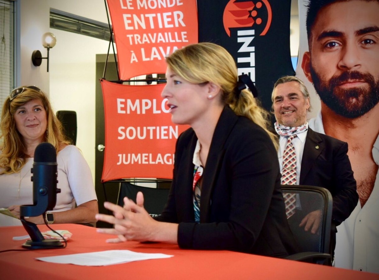 La ministre Mélanie Joly a annoncé un soutien de 545 000$ la Chambre de commerce et d’industrie de Laval