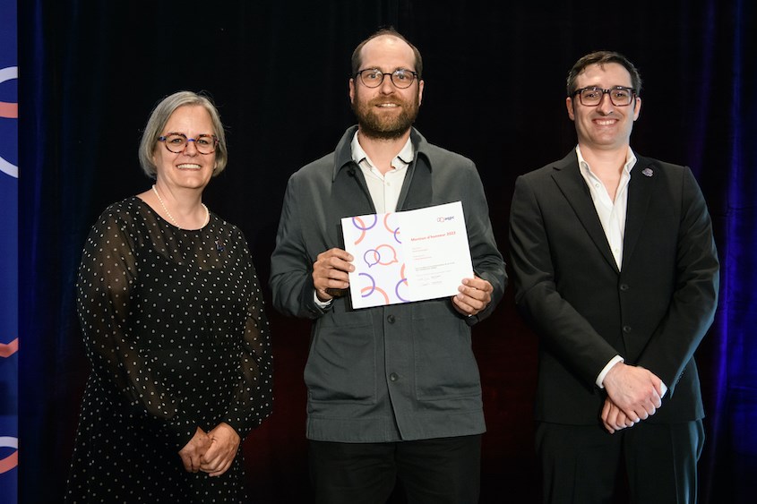 David Lamontagne reçoit la Mention d’honneur de l’AQPC pour le Collège Montmorency