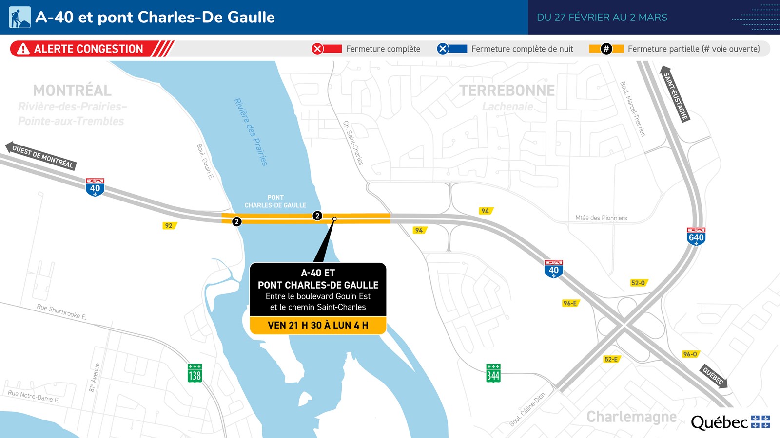 Ces entraves sont nécessaires dans le cadre des travaux de réparation qui sont en cours.
