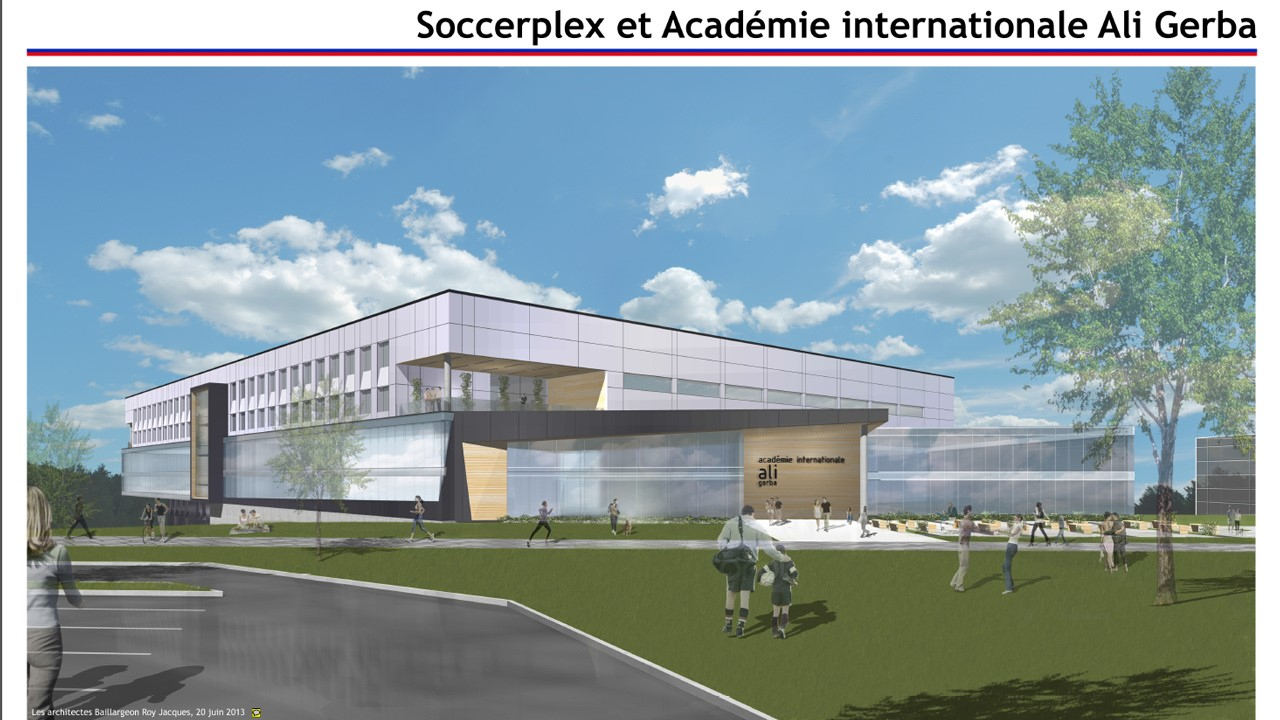 Un croquis du futur stade de soccer.