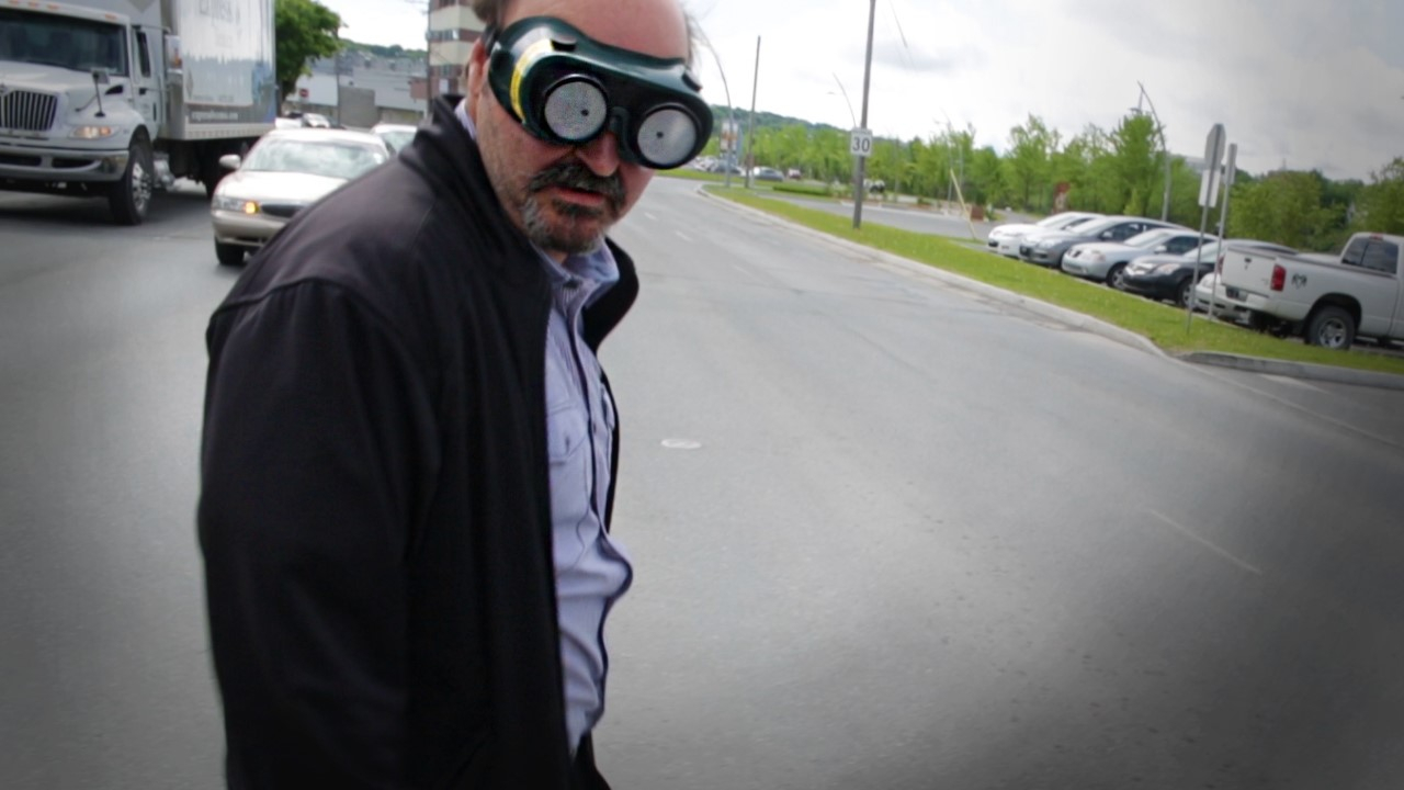 Patrice Moore de Radio Beauce qui se prête à l'expérience.