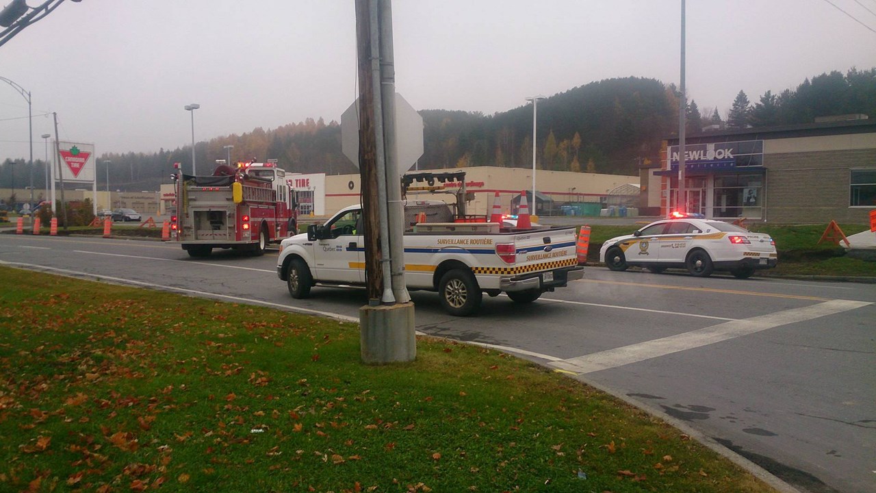 Une importante fuite de gaz force la fermeture d’une section de la route 204 à Saint-Georges