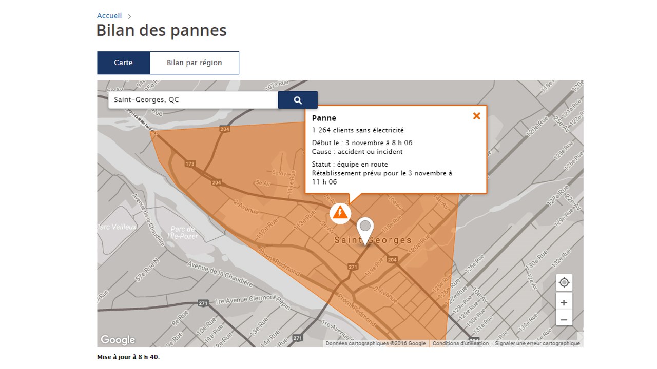 Une importante fuite de gaz force la fermeture d’une section de la route 204 à Saint-Georges