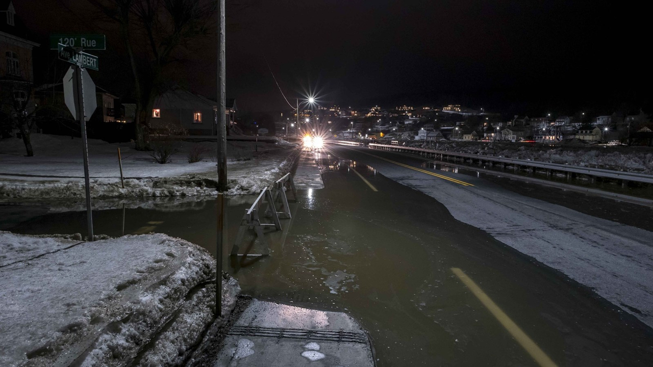 État des lieux de l'inondation moyenne à Beauceville samedi à 23h