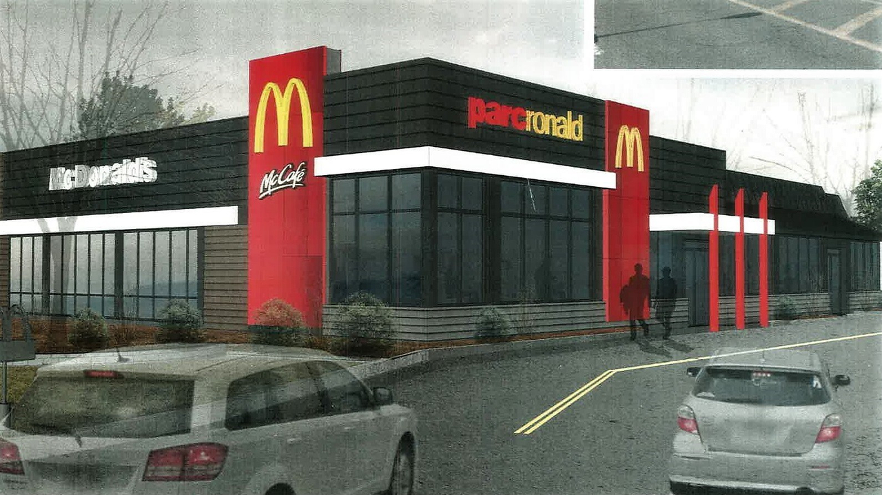 Le plan 3D de ce à quoi ressemblera le McDonald's du boulevard Lacroix à Saint-Georges suite à ses rénovations extérieures.