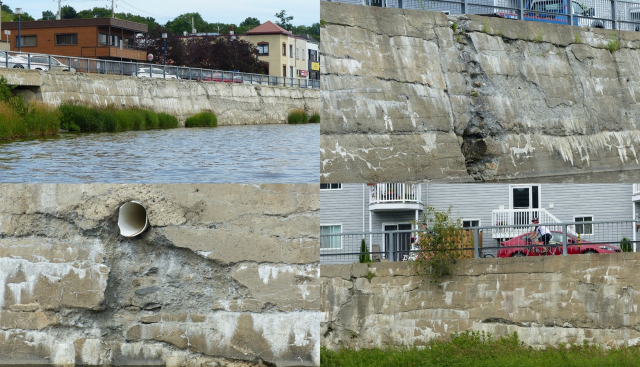 L'état du mur de soutènement de la Promenade Redmond à Saint-Georges en date du vendredi 14 juillet 2017.