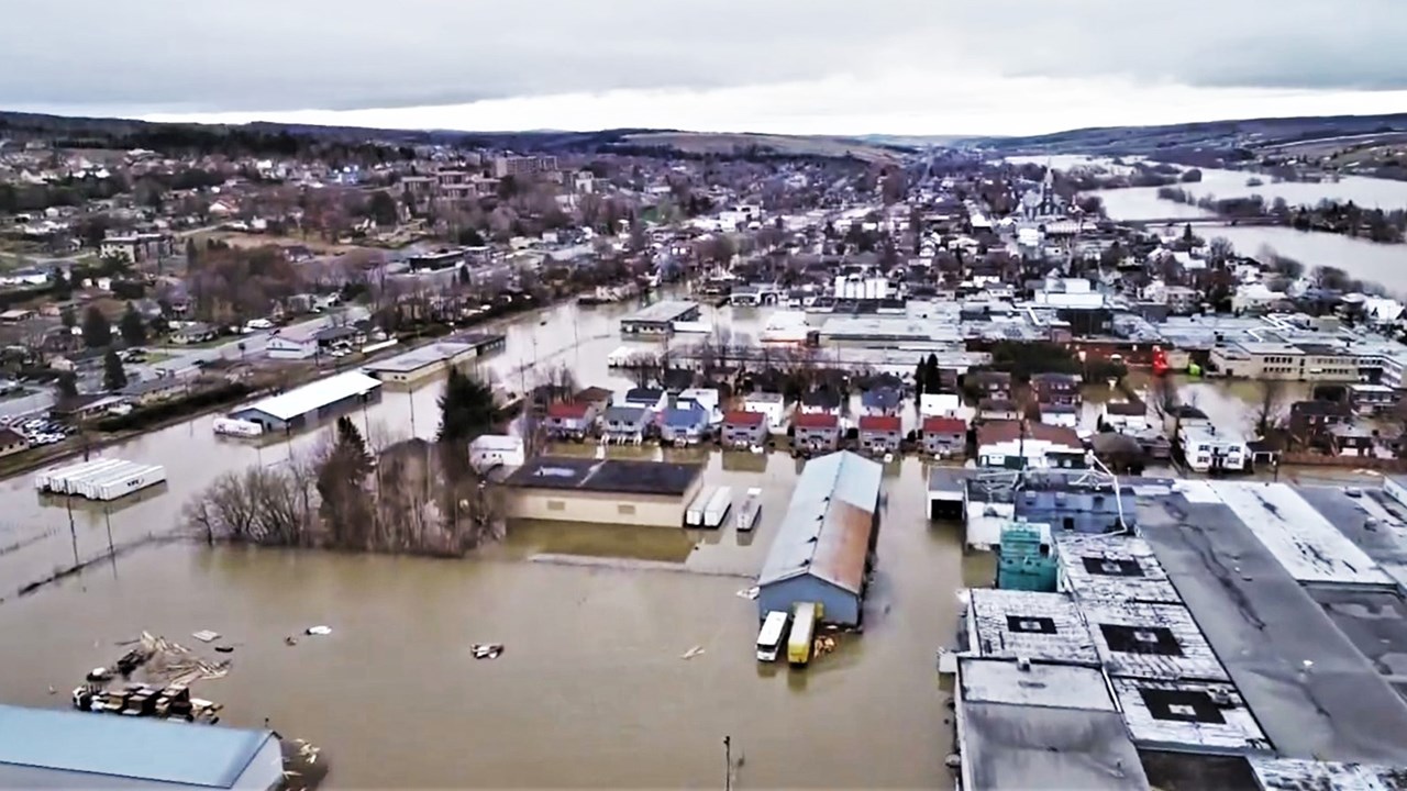 Image des inondations à Sainte-Marie prise lors du lundi 30 avril 2018.