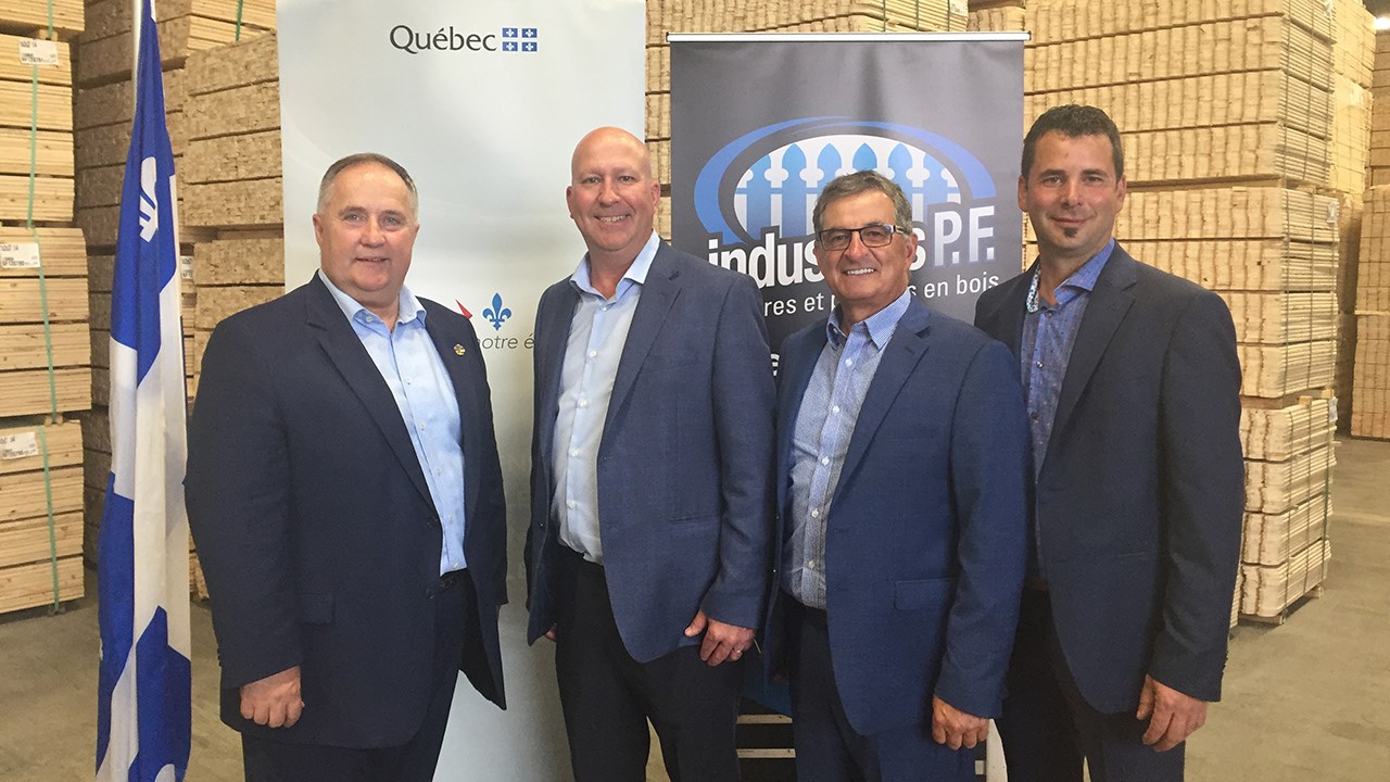 Québec accorde près de 2,7 M$ à l'entreprise Les industries P. F. 