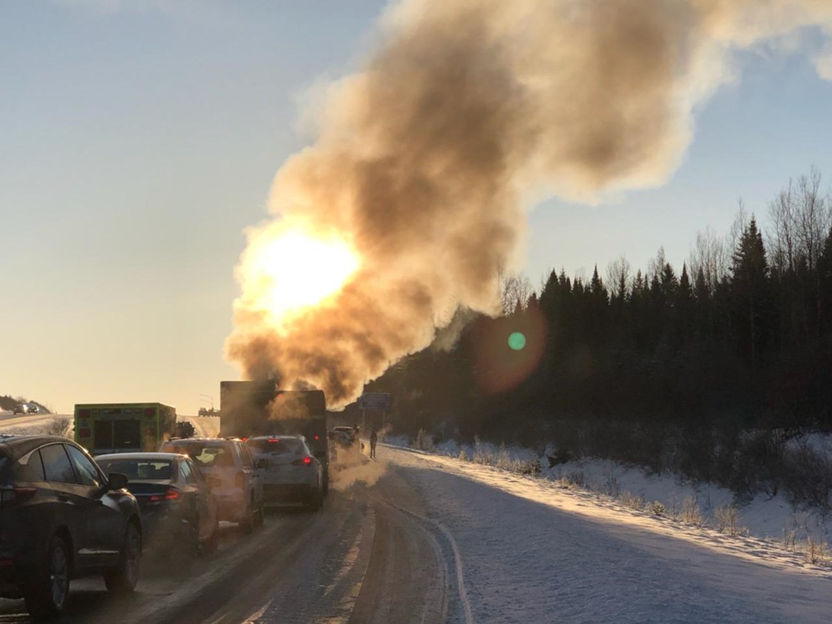 Carambolage sur la route 73 impliquant plusieurs véhicules