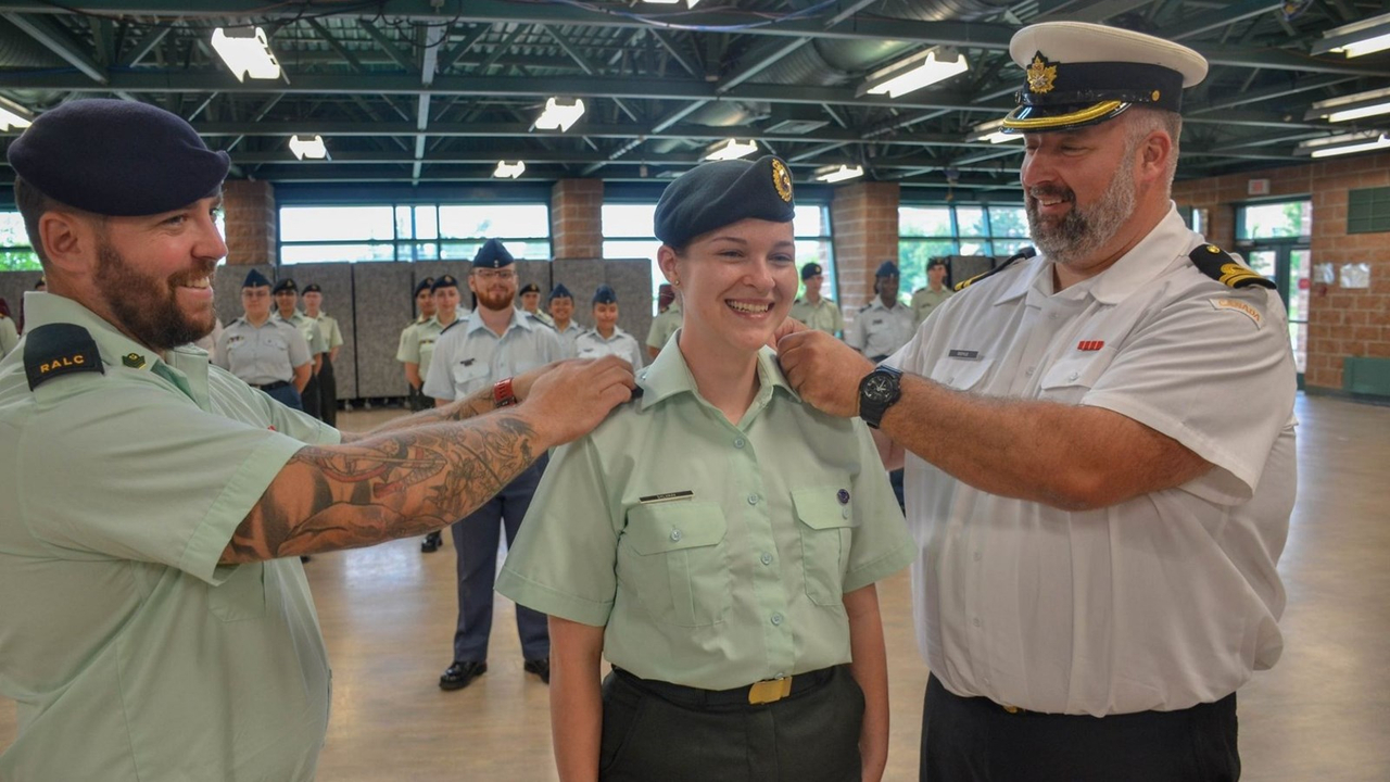 Raphaëlle Sylvain a obtenu un poste de sergent-major de cours sur le Centre d’Entraînement des Cadets de Valcartier.