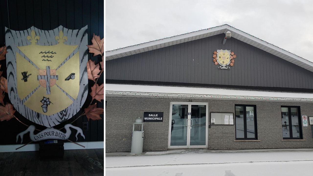 Des armoiries bien en vue à Saint-Benoit-Labre