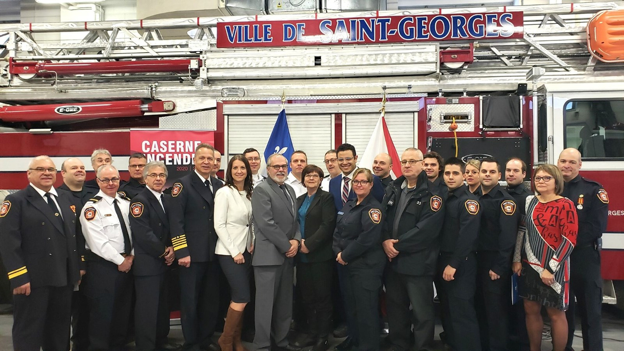 Les participants au projet l'équipe du service de sécurité incendie de Saint-Georges.
