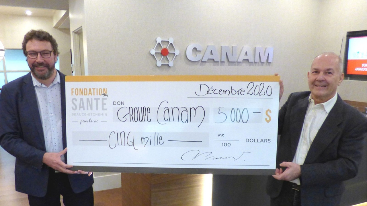 Groupe Canam fait un don de 5 000 $ à la Fondation Santé Beauce-Etchemin