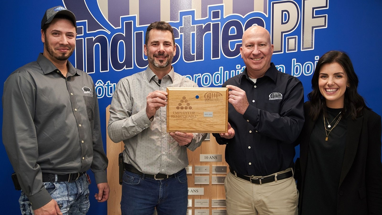 L'entreprise Industries P. F. certifiée « Employeur Remarquable »