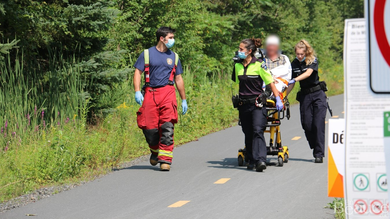 Chute en vélo à Beauceville