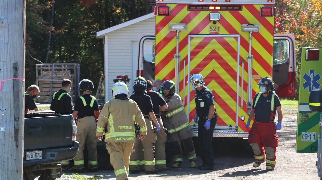 Sauvetage d'un homme à Saint-Lambert-de-Lauzon