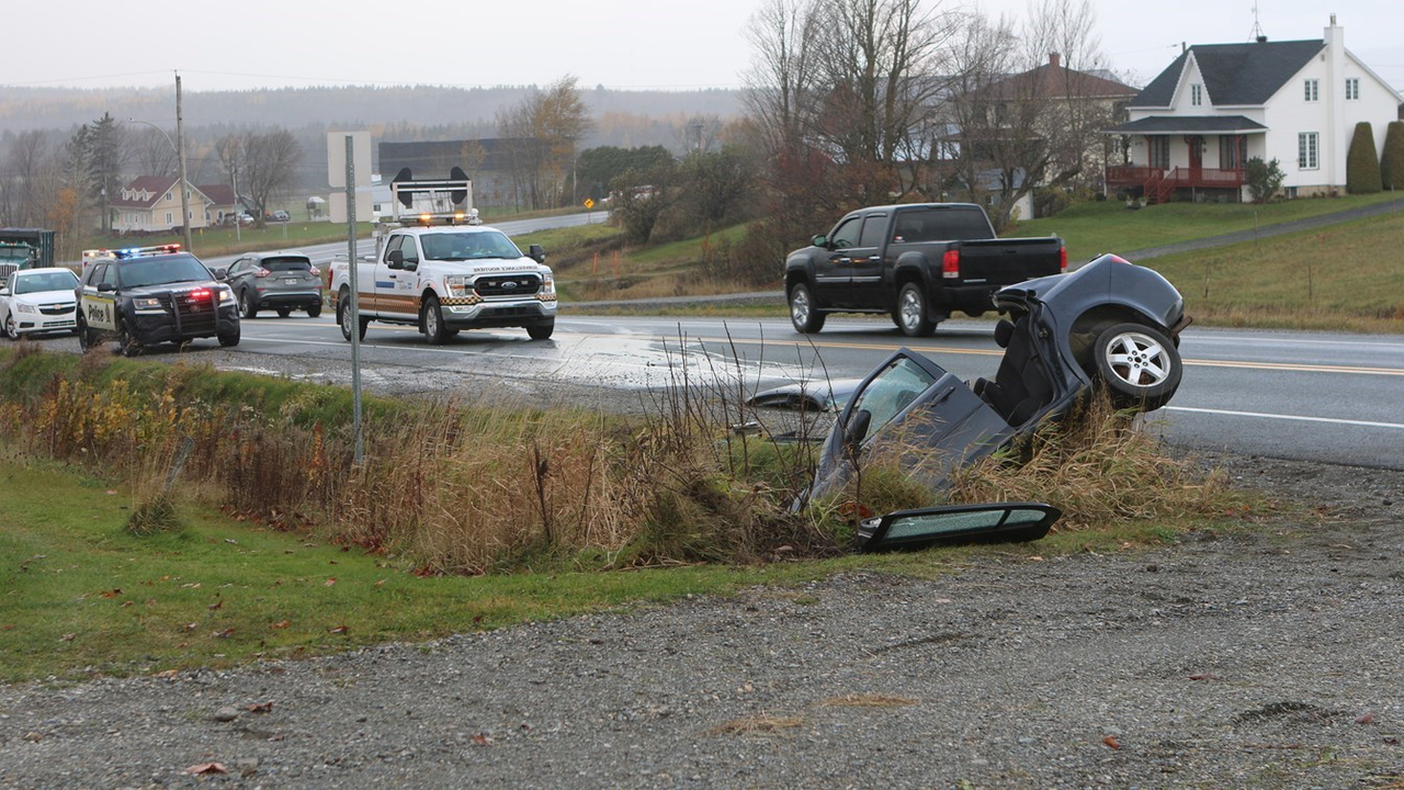 Sortie de route à Saint-Frédéric