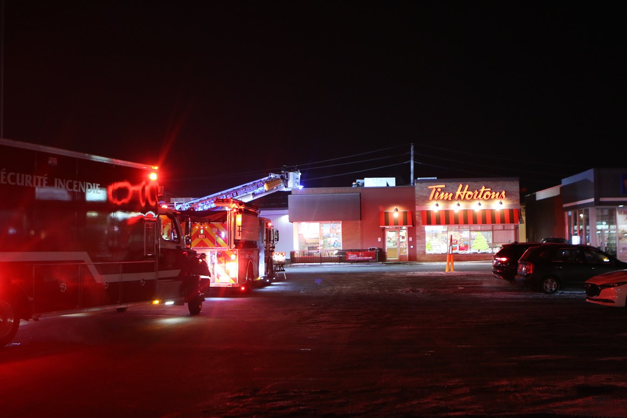 Intervention mineure des pompiers chez Tim Hortons hier soir
