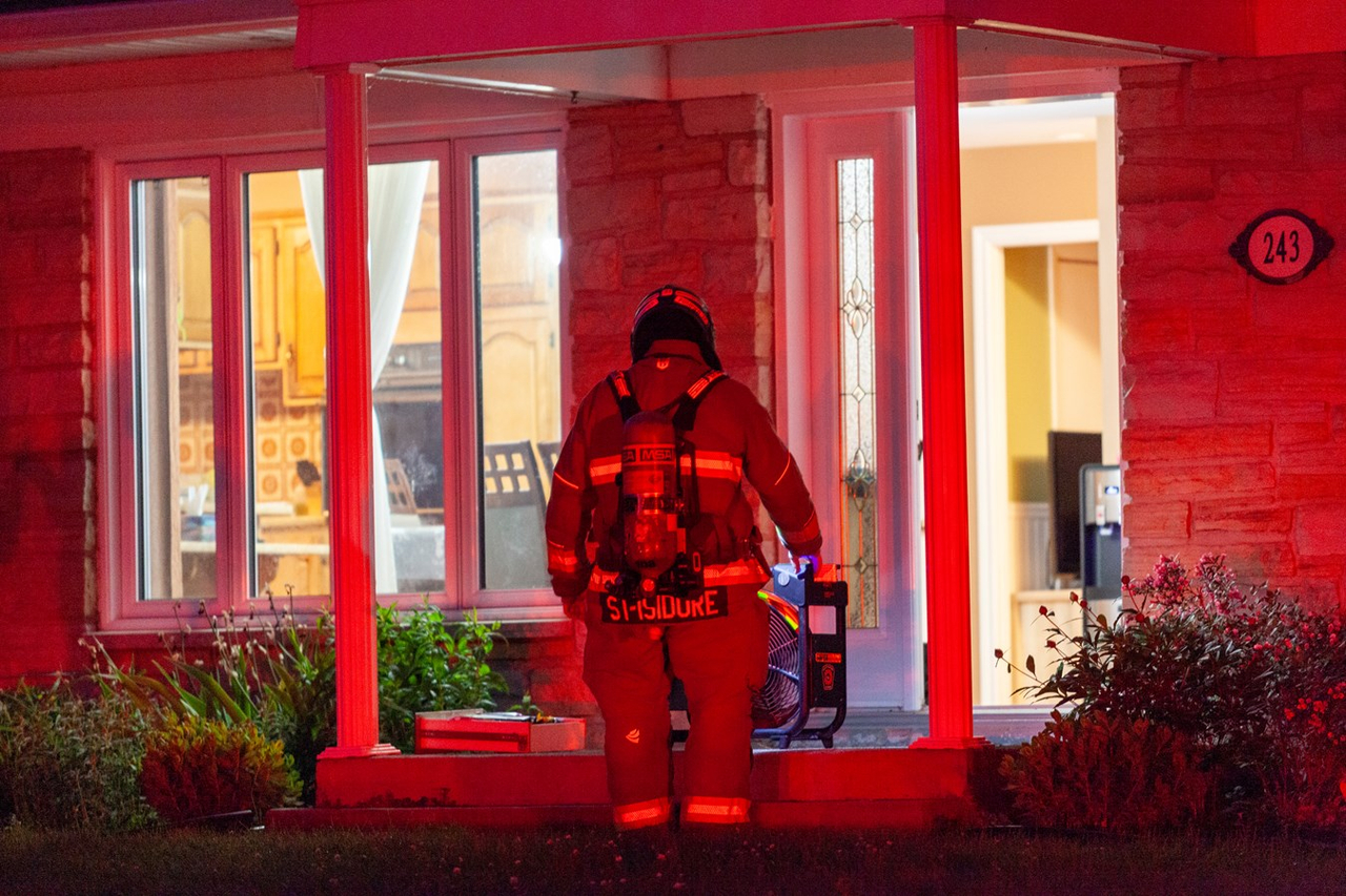 Début d'incendie Saint-Isidore