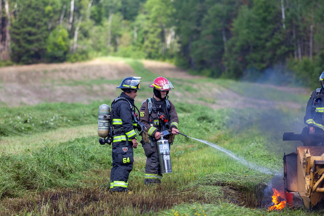 Feu de machine agricole à Saint-Georges