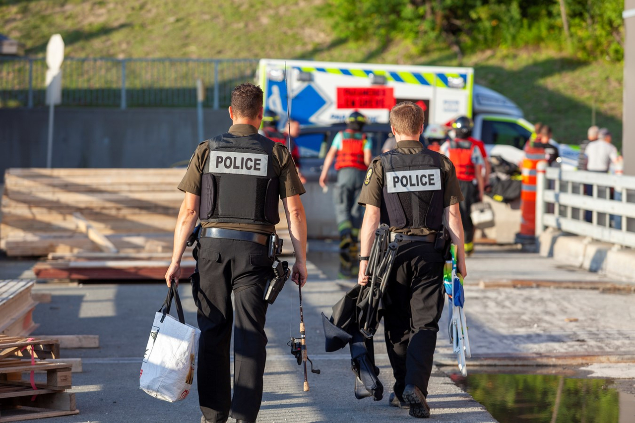 Sauvetage au pied du barrage Sartigan
