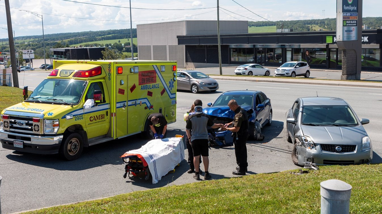 Collision sur le boulevard Lacroix à Saint-Georges