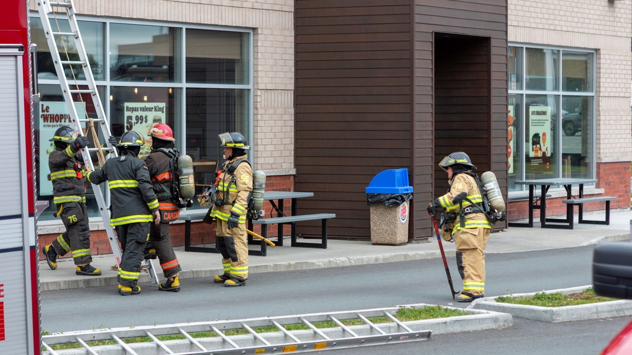 Intervention des pompiers au resto Burger King