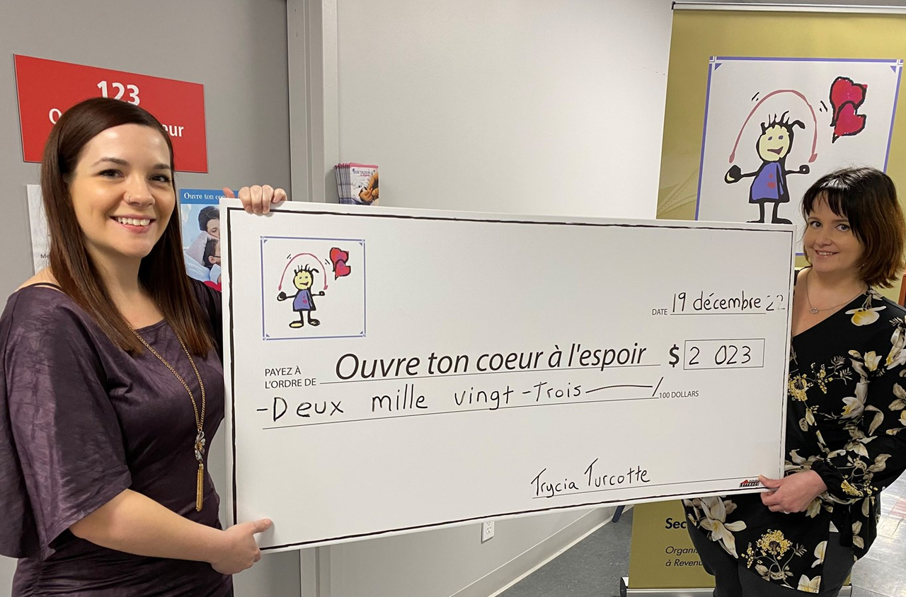 Ouvre ton cœur à l’espoir reçoit plus de 2 000$ de la chorale Voix-là Noël