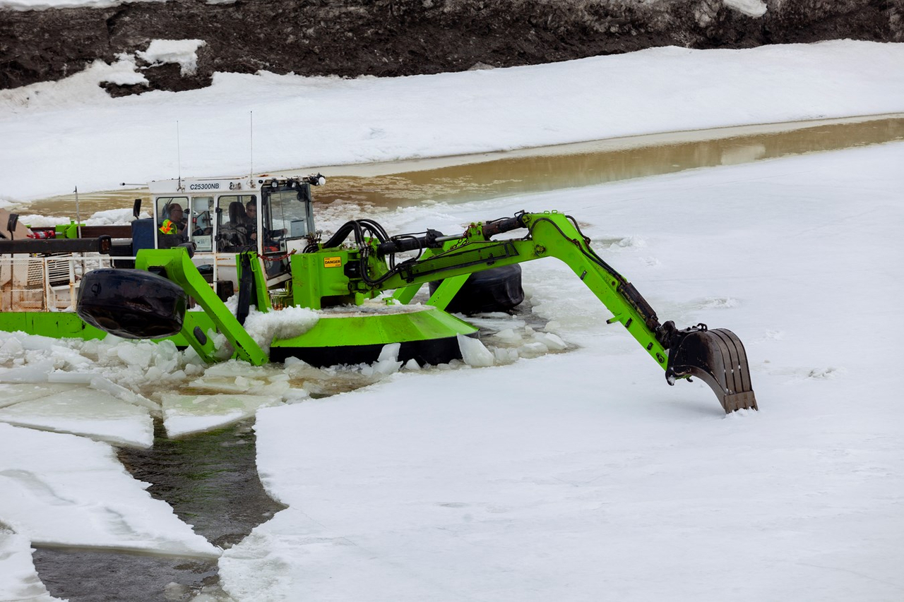 Beauceville: la pelle amphibie a parcouru 8,2 km