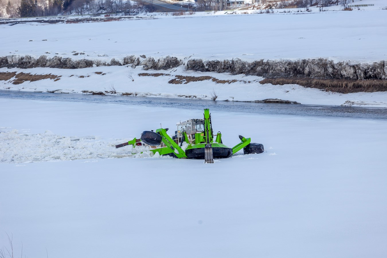 Beauceville: la pelle amphibie a parcouru 8,2 km