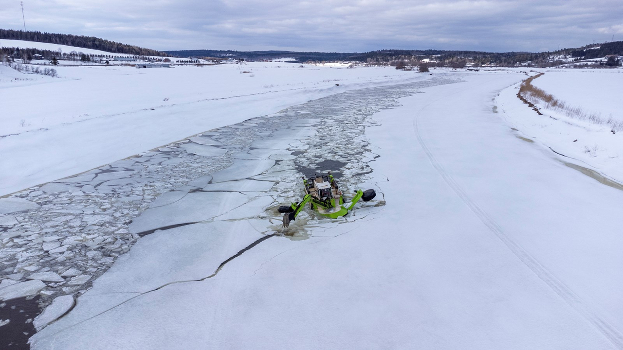 Beauceville: la pelle amphibie a parcouru 8,2 km