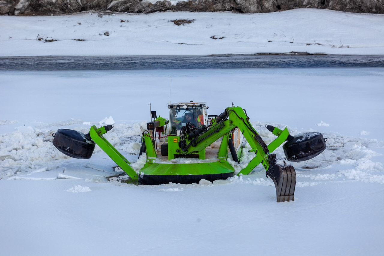 Beauceville: la pelle amphibie a parcouru 8,2 km