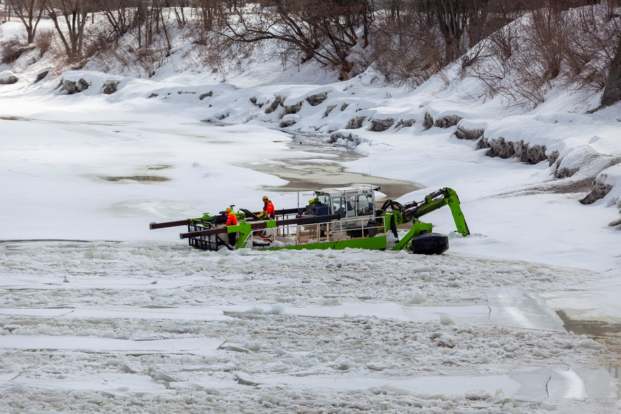 Beauceville: la pelle amphibie a parcouru 8,2 km