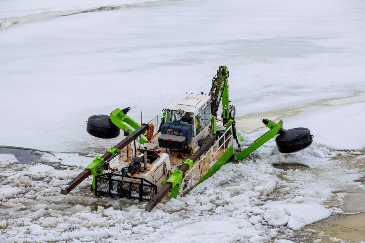 Beauceville: la pelle amphibie a parcouru 8,2 km