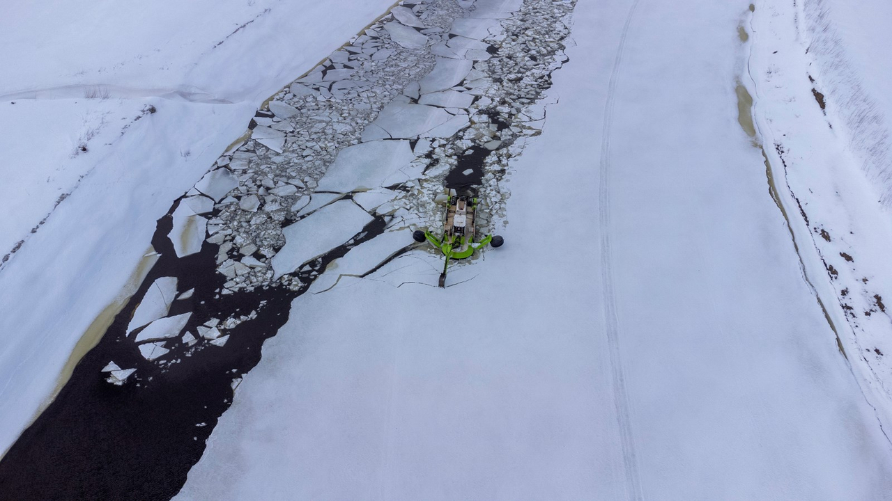 Beauceville: la pelle amphibie a parcouru 8,2 km