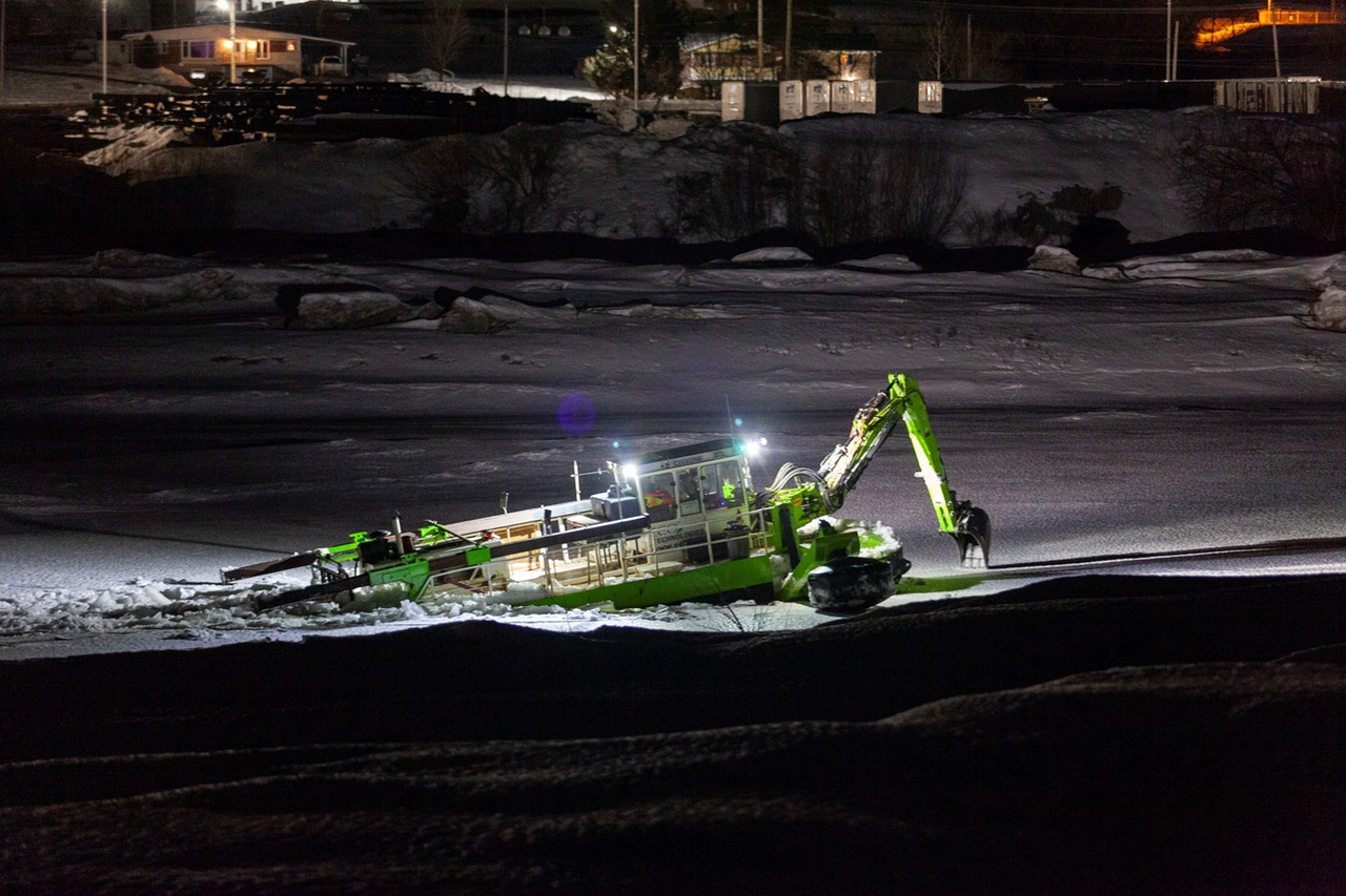 Beauceville: la pelle amphibie a parcouru 8,2 km