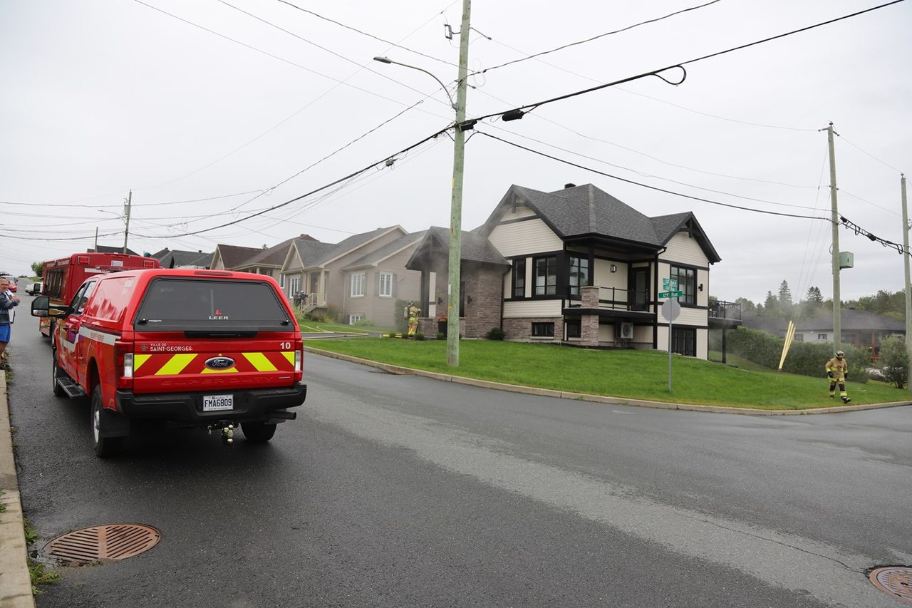 Intervention des pompiers de Saint-Georges sur la 129e rue