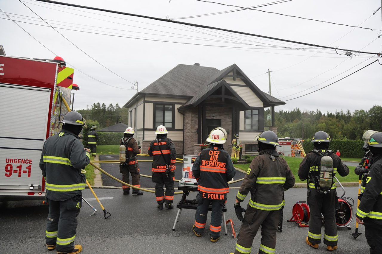 Intervention des pompiers de Saint-Georges sur la 129e rue