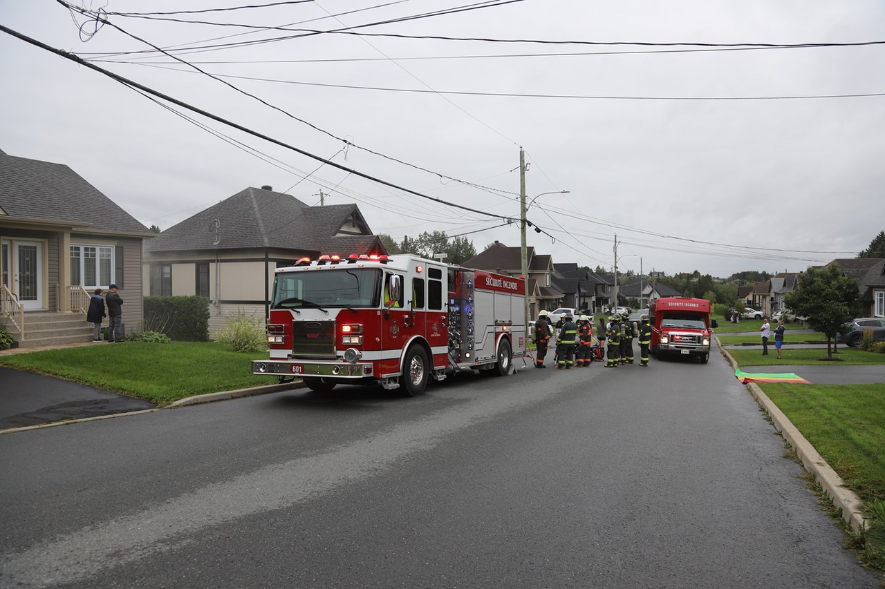 Intervention des pompiers de Saint-Georges sur la 129e rue
