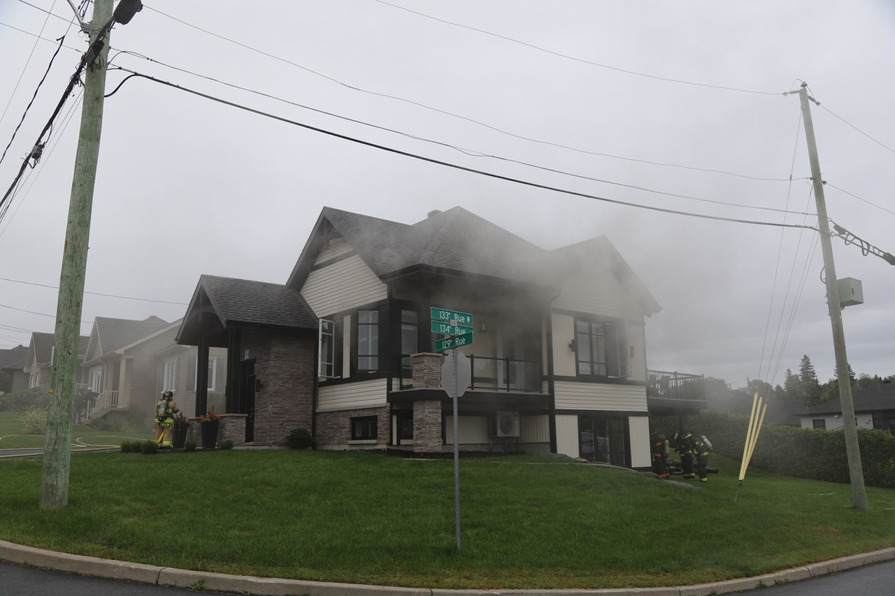Intervention des pompiers de Saint-Georges sur la 129e rue