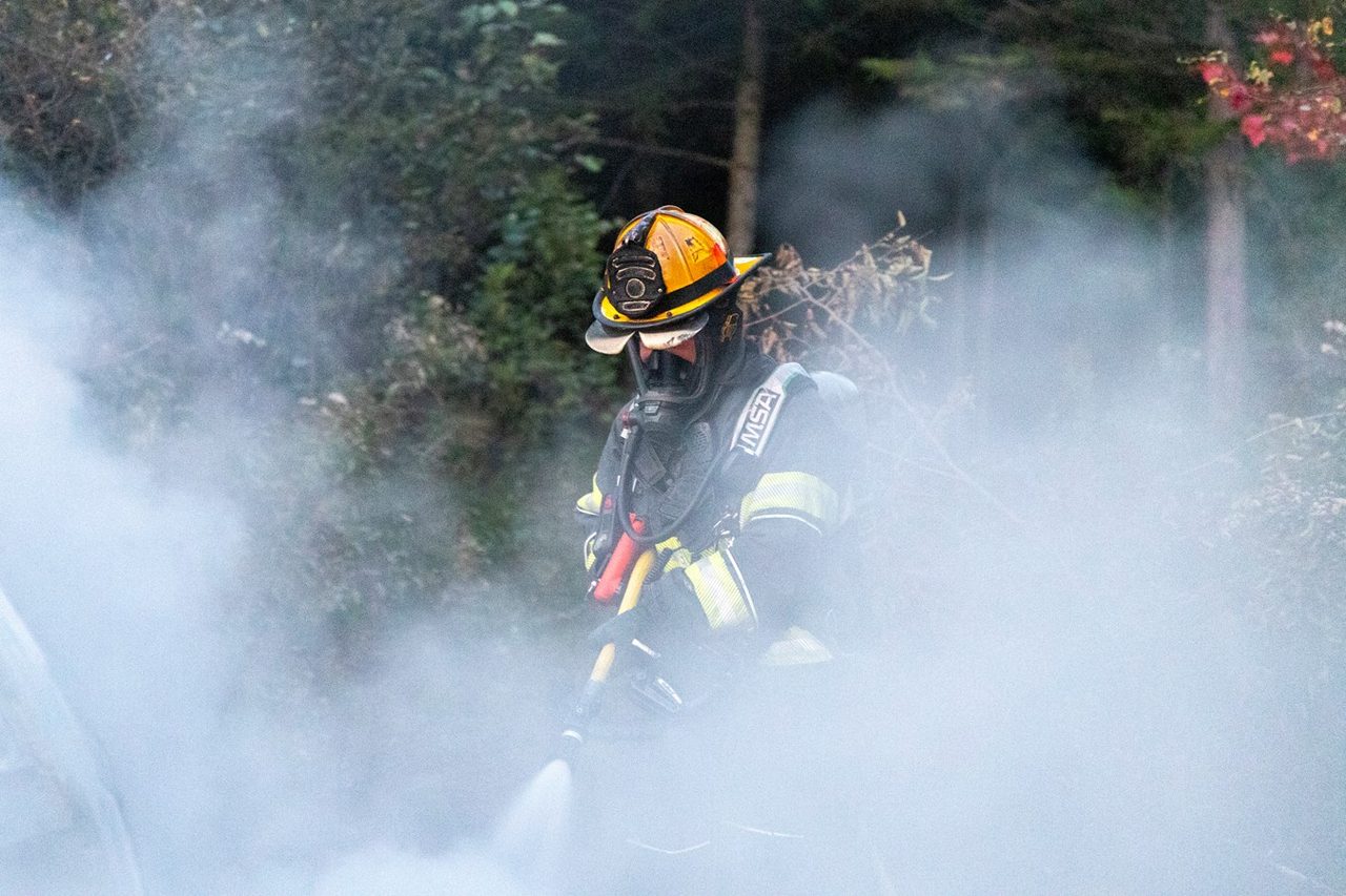 Véhicule en feu à Saint-Joseph-de-Beauce