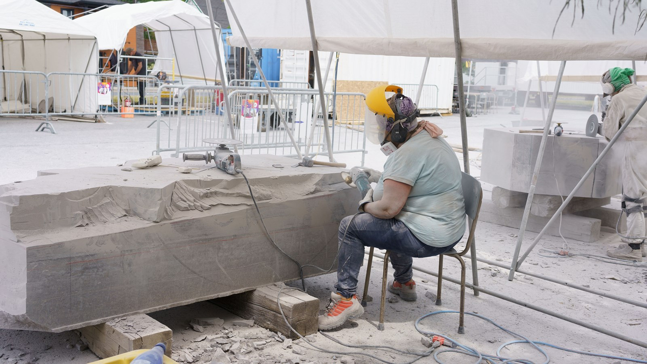 Beauce art: les sculpteurs achèvent leur travail