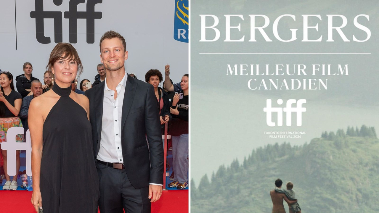 Félix-Antoine Duval, sur le tapis rouge du TIFF (Toronto International Film Festival), en compagnie de la réalisatrice du film «Berger», Sophie Deraspe.
