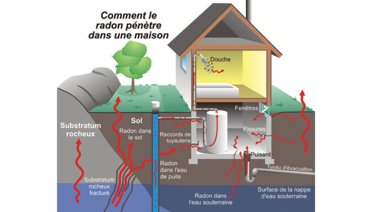 Les voies de pénétration du radon.
