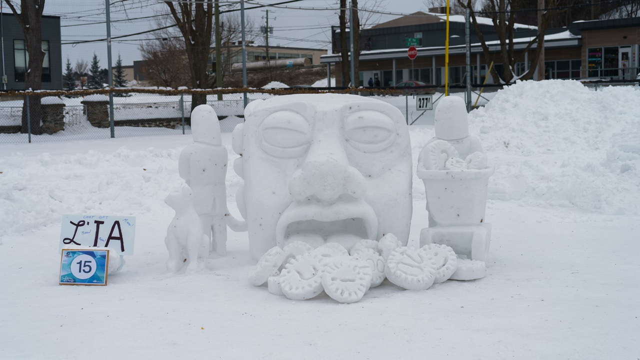 Vingt-cinq sculptures de neige à Saint-Georges
